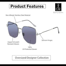 STAR | Metal Sleek Oversize Square Sunglasses