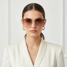 STAR | Metal Sleek Oversize Square Sunglasses For Women