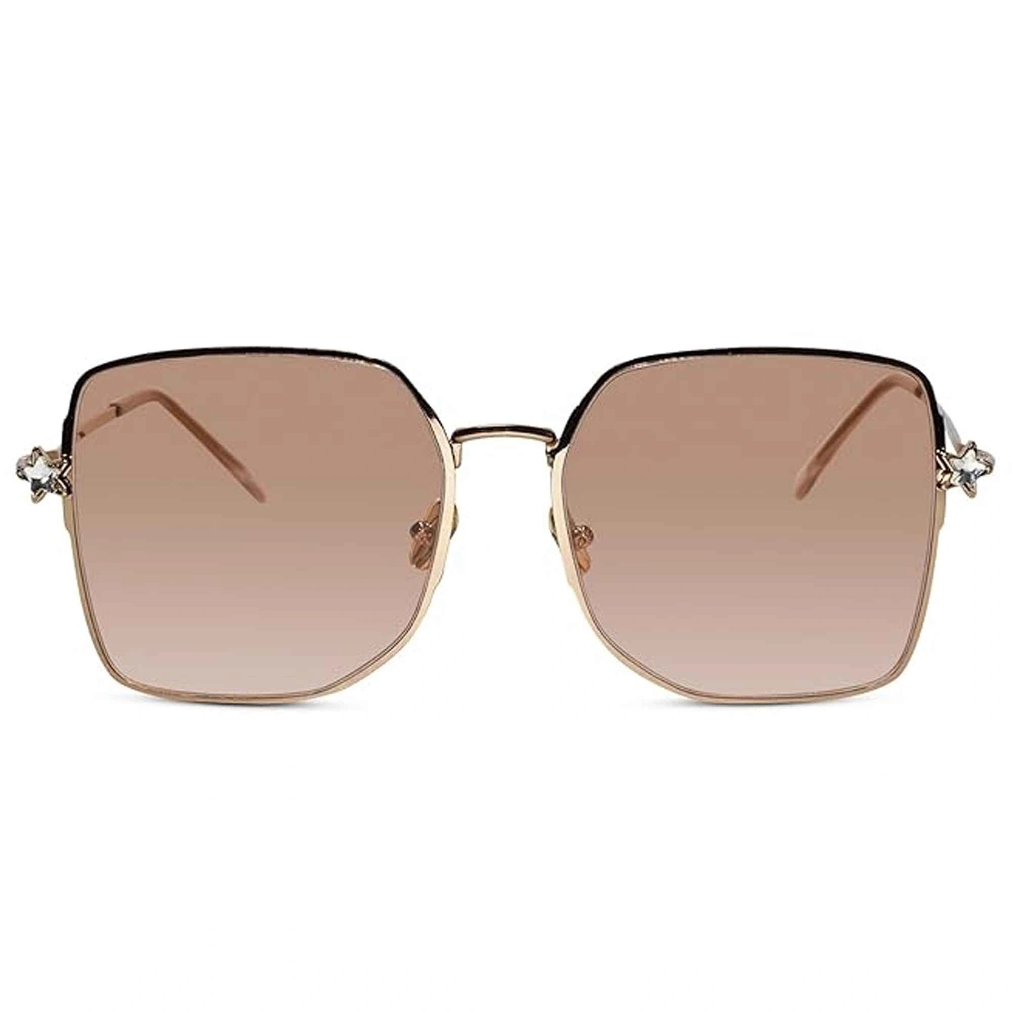 STAR | Metal Sleek Oversize Square Sunglasses For Women ELS7514-ORG
