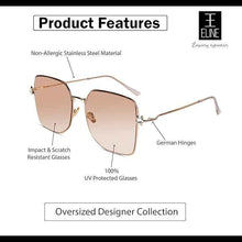 STAR | Metal Sleek Oversize Square Sunglasses For Women