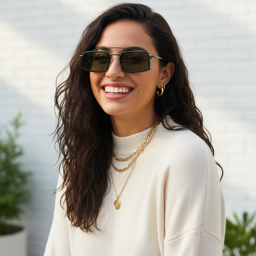 Rectangular Sunglasses for Women ELSZ3601P-BLK