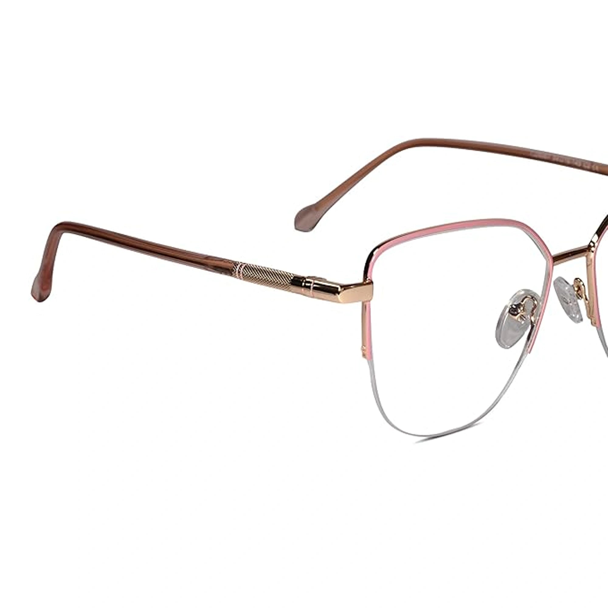 Pink Semi Frame Cateye Computer Glasses LKS26067-PNK