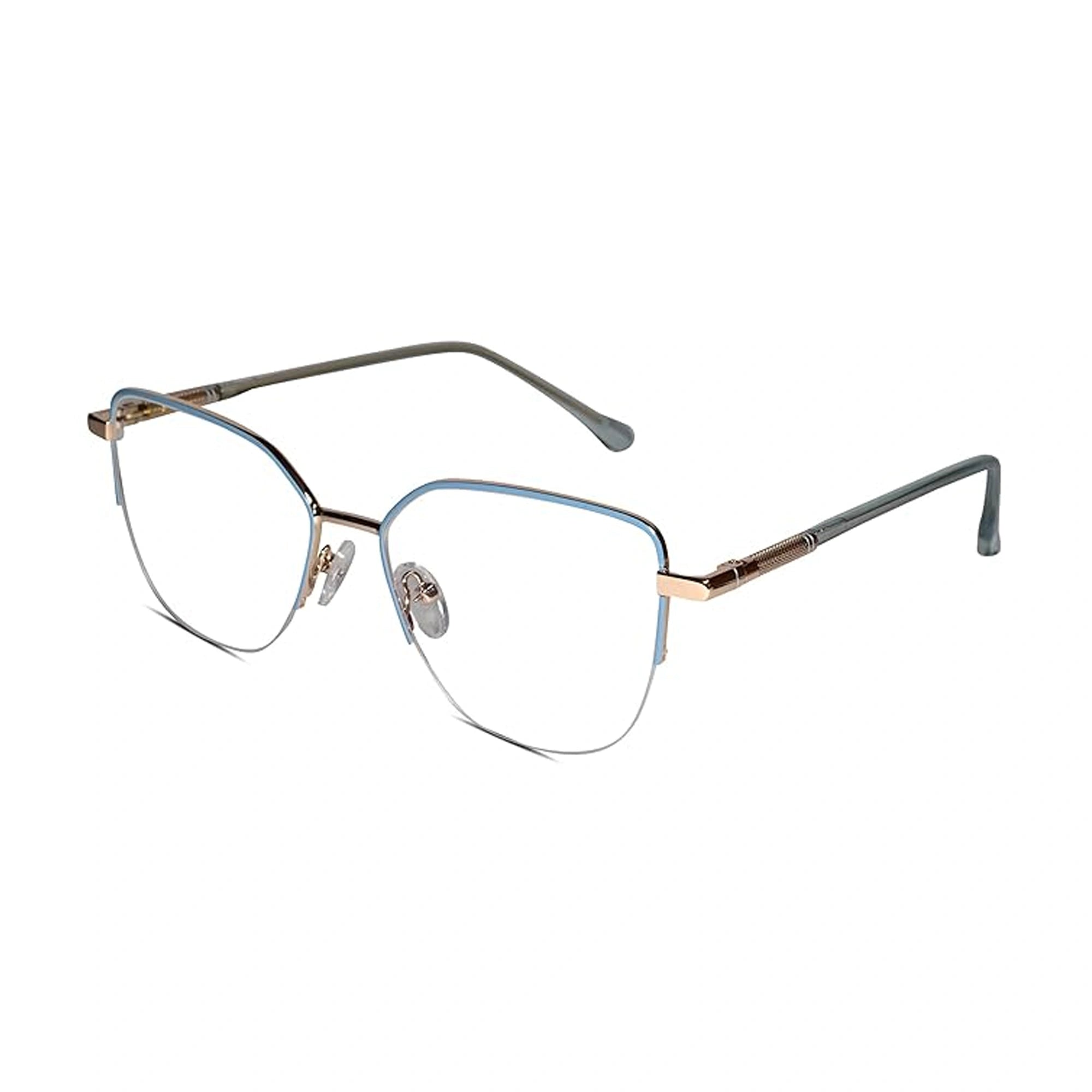 Blue Semi Frame Cateye Computer Glasses LKS26067-BLU