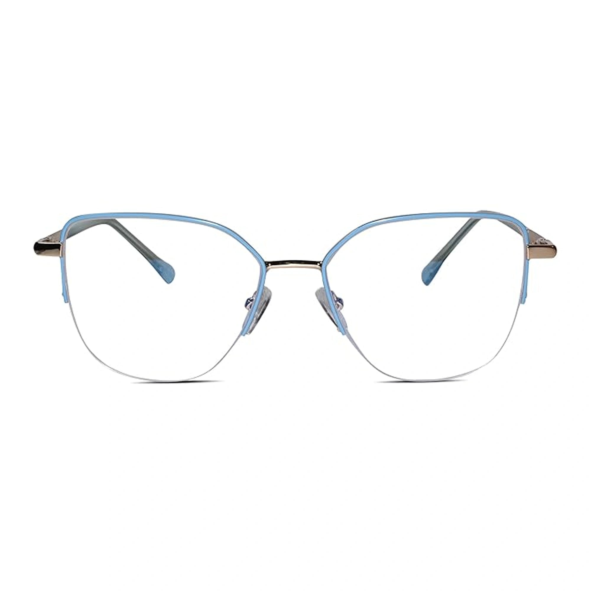 Blue Semi Frame Cateye Computer Glasses LKS26067-BLU