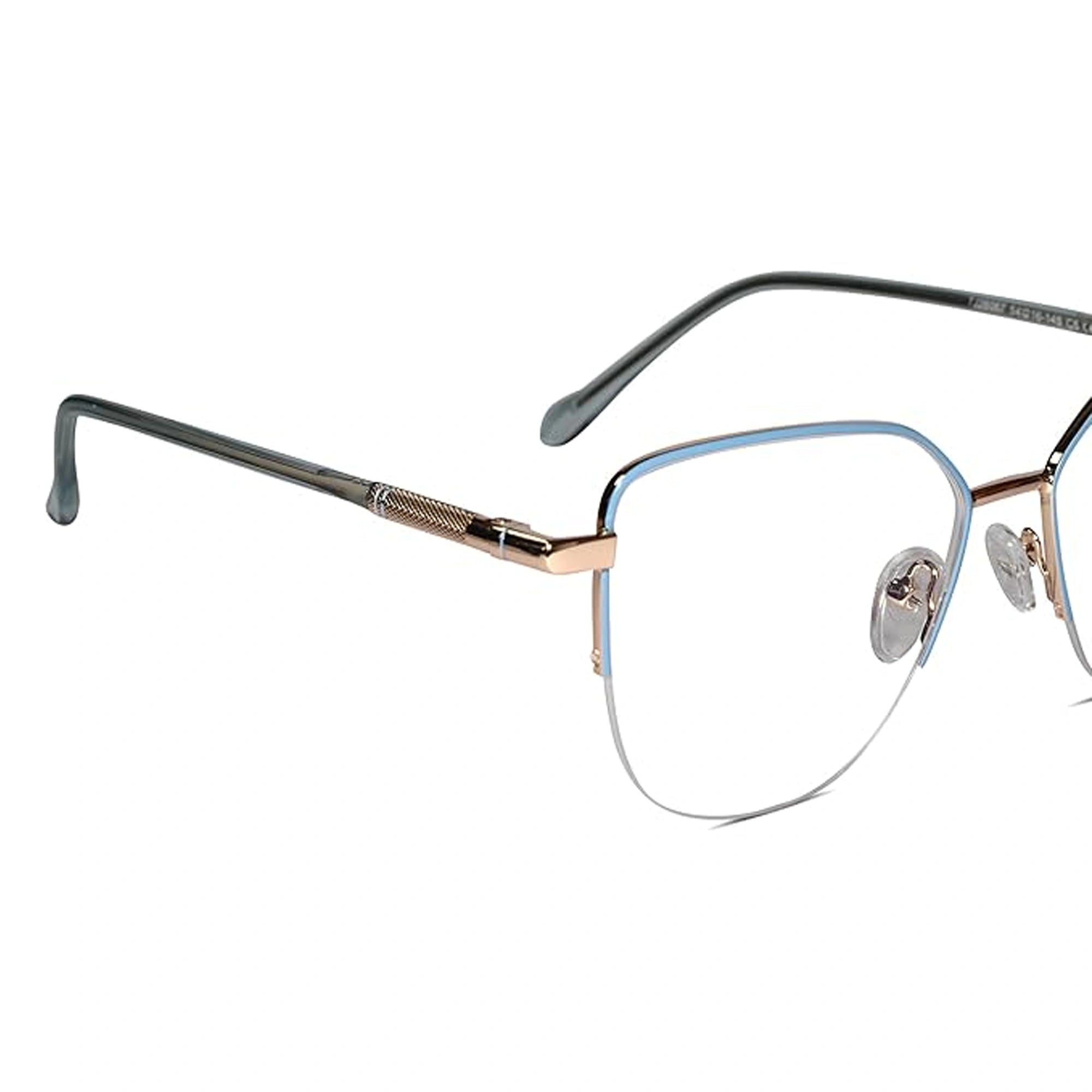 Blue Semi Frame Cateye Computer Glasses LKS26067-BLU