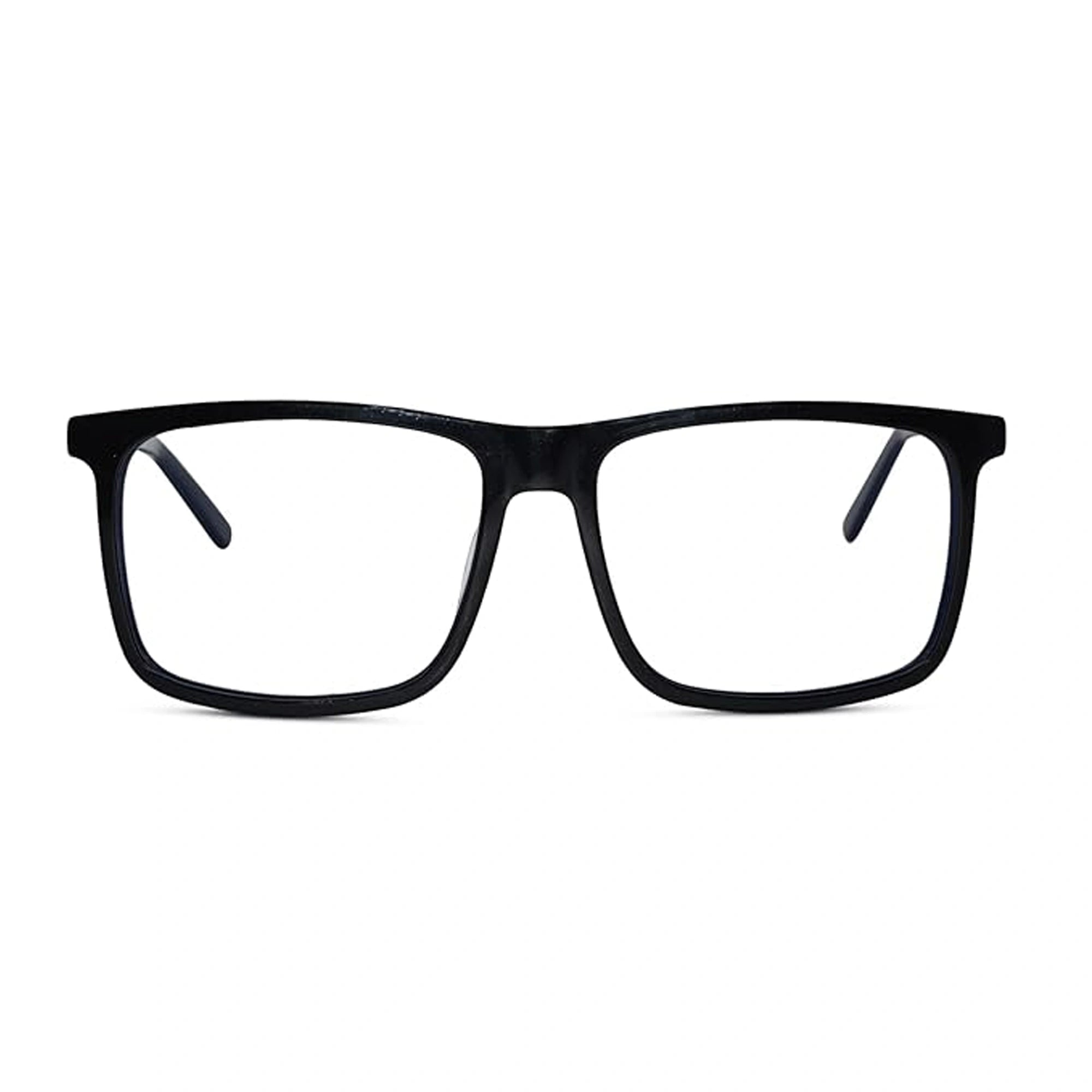 Shiny Black Acetate Rectangular Blue Cut Computer Glasses For Men & Women LKE921016-BLK