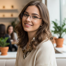 Shiny Black Frameless Rectangular Computer Glasses For Men & Women