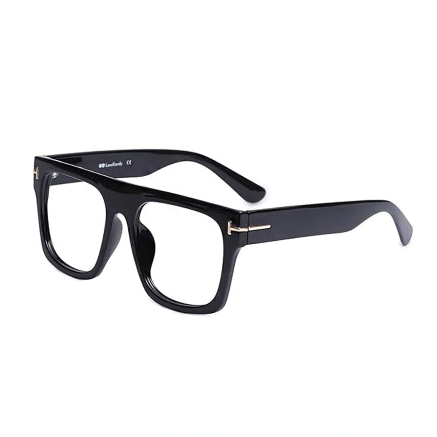 Shiny Black Photochromic Computer Glasses For Men & Women
