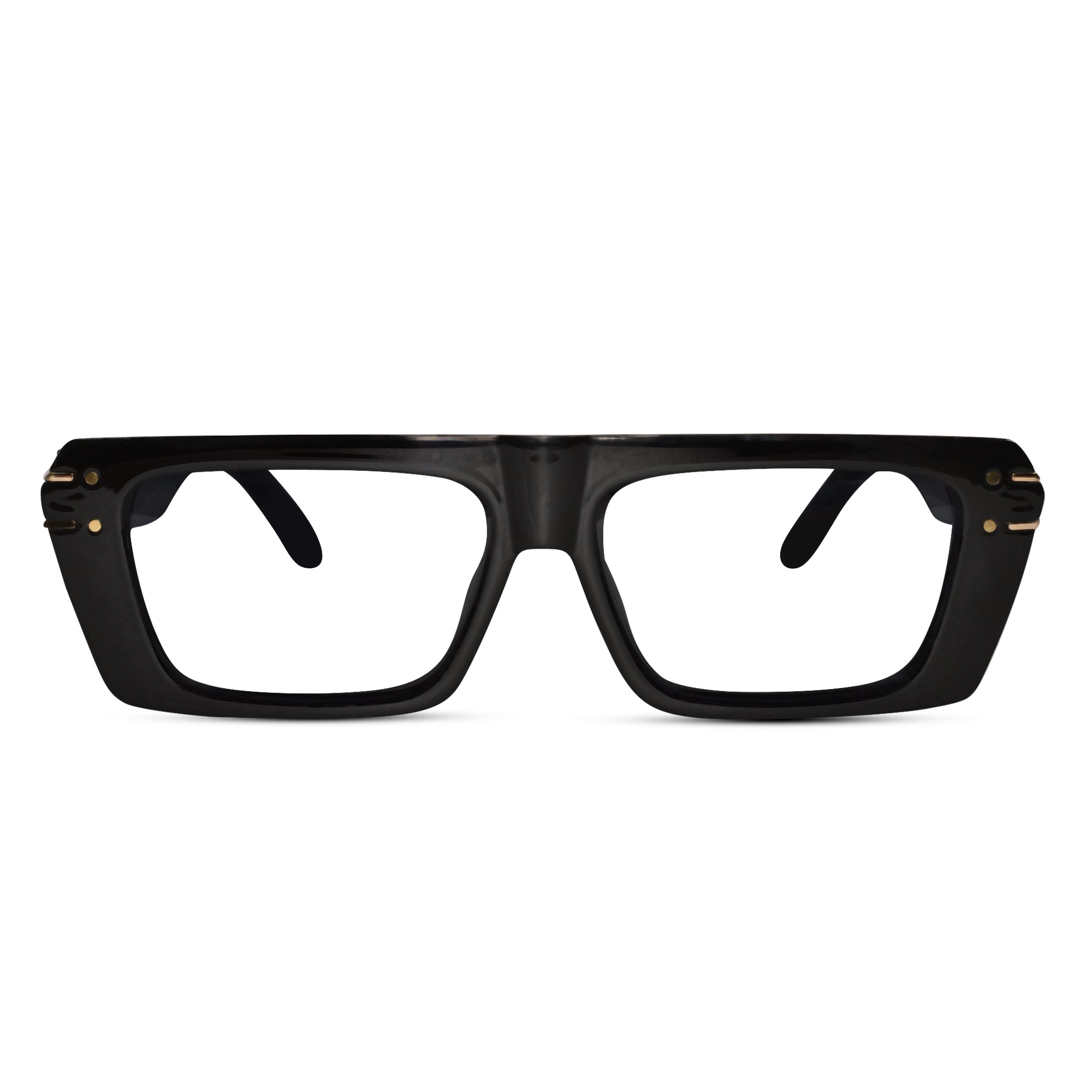 Designer Sleek Black Rectangular Eyeglasses