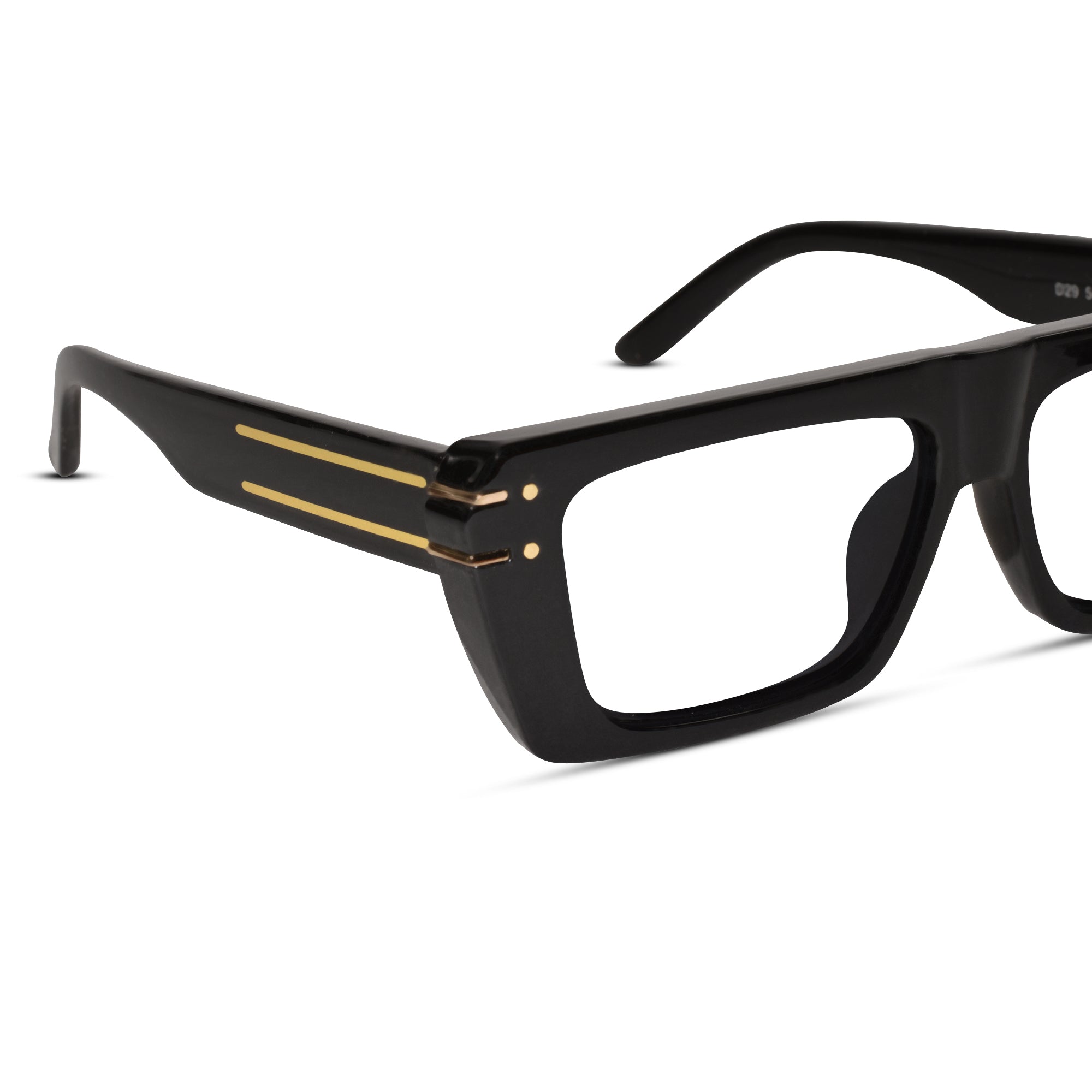 Designer Sleek Black Rectangular Eyeglasses