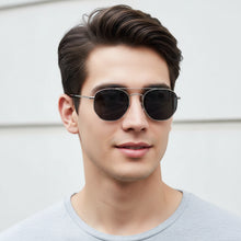 Sleek Silver hexagonal Sunglasses For Men & Women