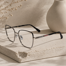 Silver Oversize Eyeglasses & Computer Glaases For