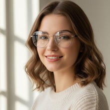Silver Round Eyeglasses For Women
