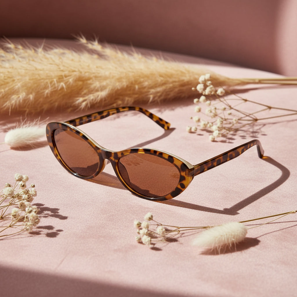Sleek | Animal Print  Cateye Sunglasses for Women LKS5514-DA-BRN