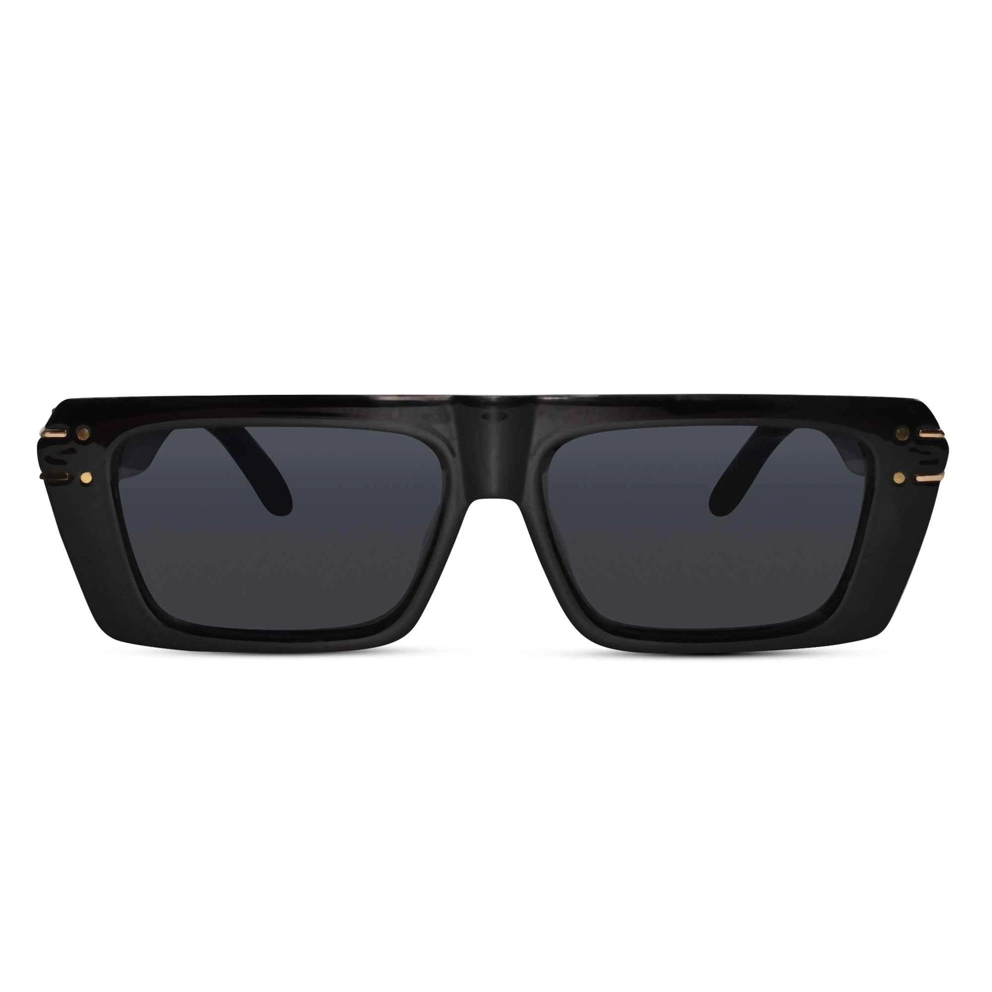 Sleek Black Rectangular Sunglasses For Men ELS D.29-BLK