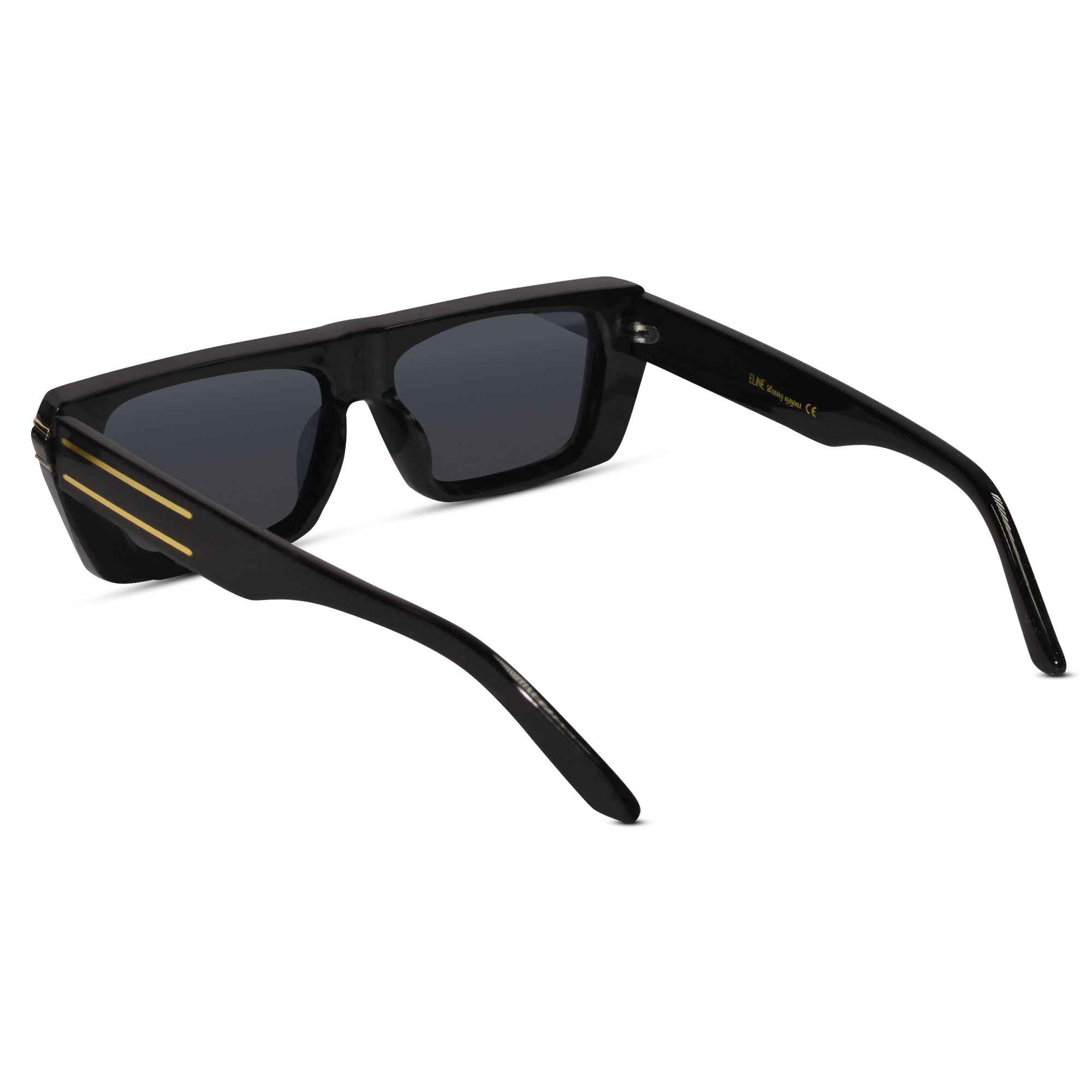 Sleek Black Rectangular Sunglasses