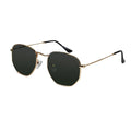 Sleek Golden hexagonal Sunglasses For Men & Women LKS3702-Golden