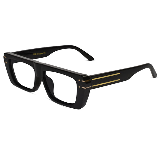 Designer Sleek Black Rectangular Eyeglasses