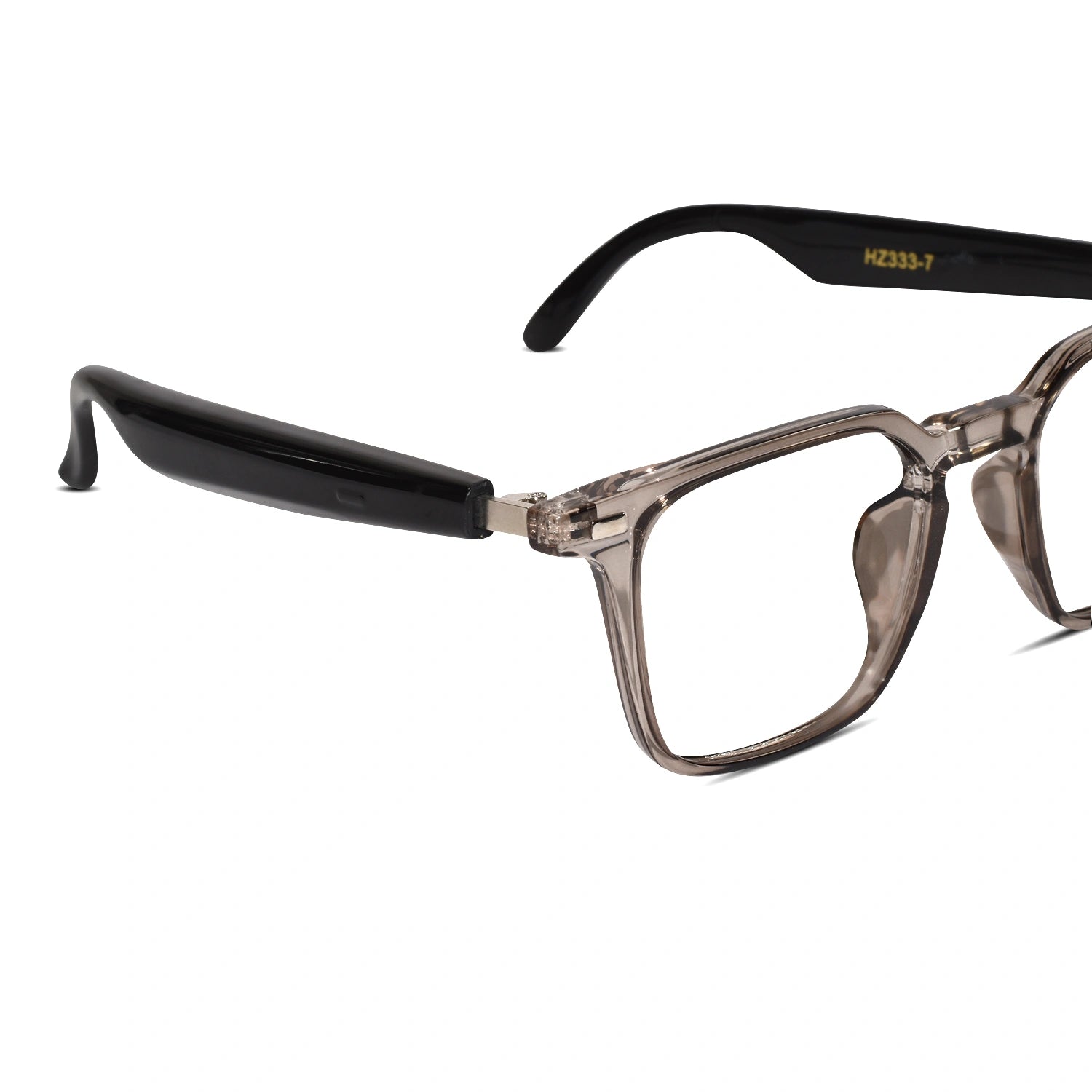 "Side view of Smart Square eyeglasses frames and design. Versatile choice for those seeking advanced eyewear. Perfect for a modern look