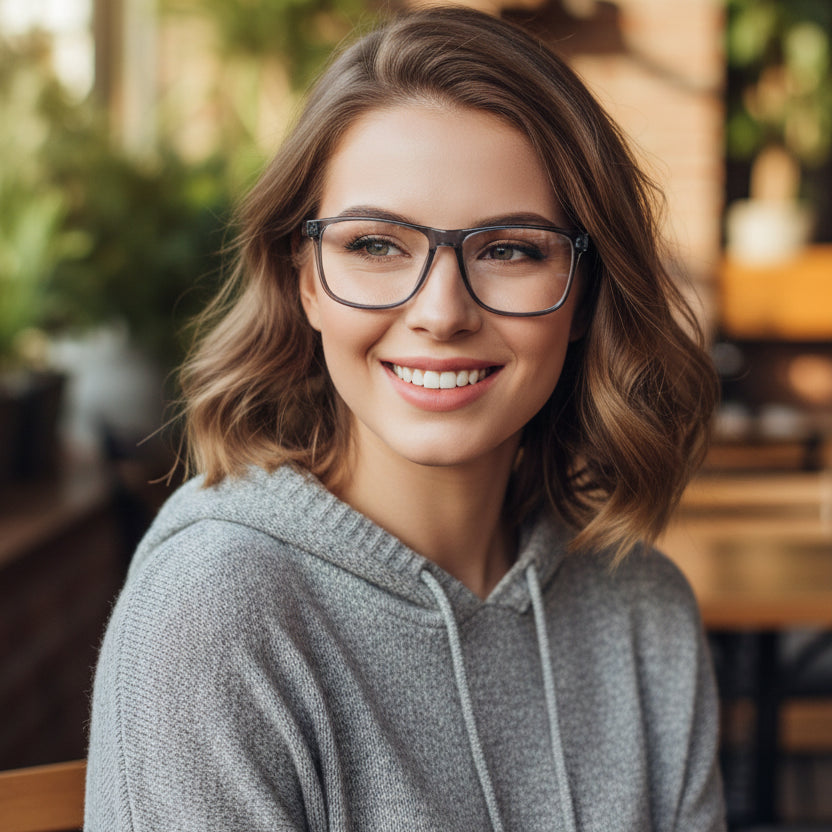 Get Transparent flexible sports eyeglasses unisex; durable TR90 material for active lifestyles and stylish all-day fit.