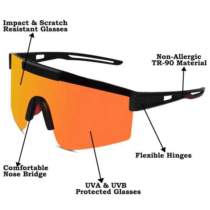 Sports Sunglasses  For Men & Women LKS3049-Orange