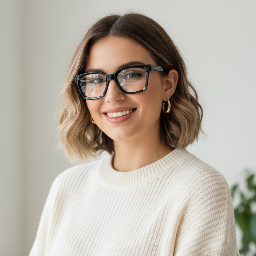 Square Bold Eyeglasses for Men & Women LKE5168-BLK