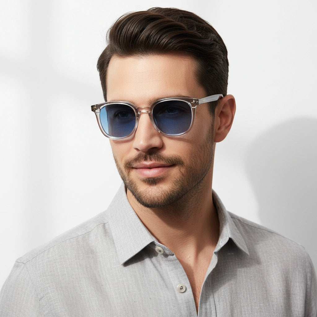 Transparent Grey Wayfarer Sunglasses For Men & Women LKS6016-Grey