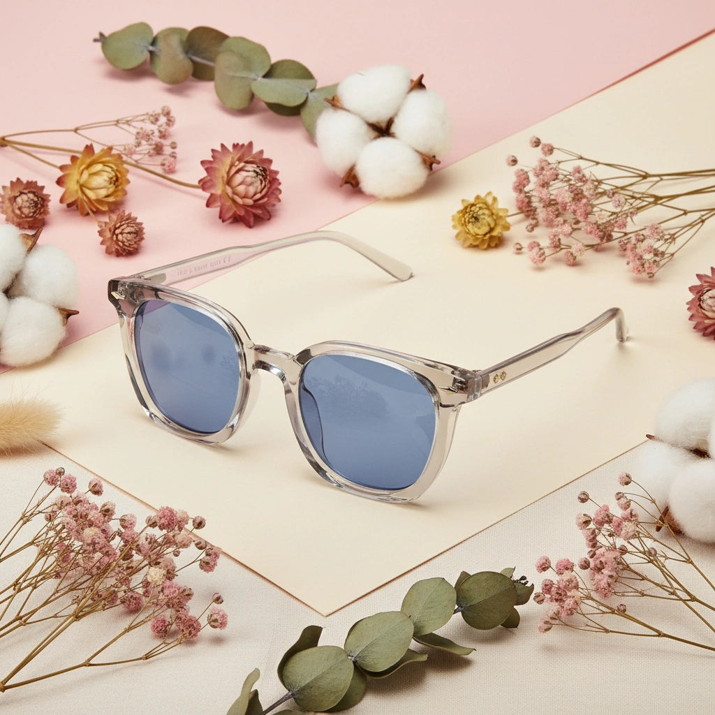Transparent Grey Wayfarer Sunglasses For Men & Women LKS6016-Grey