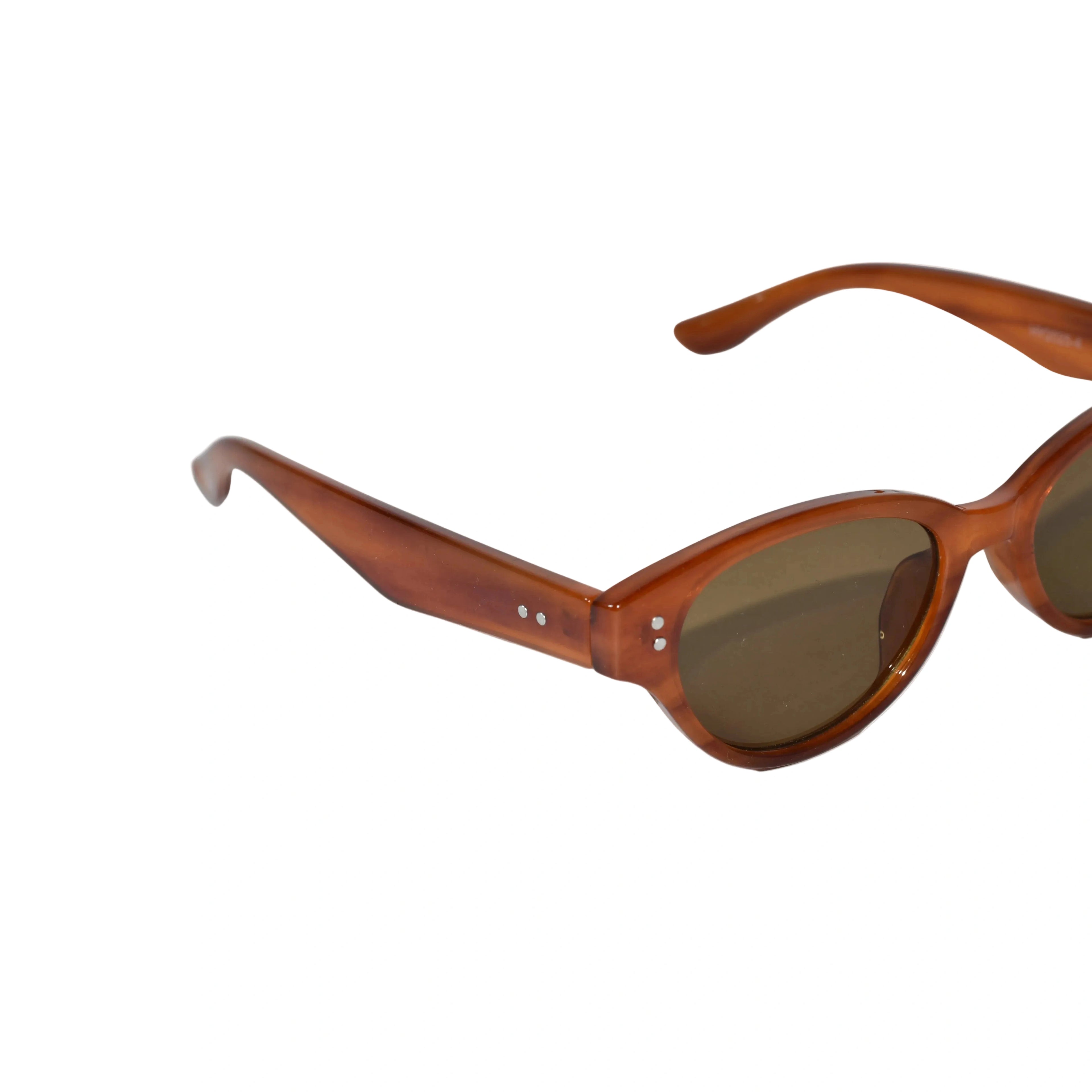 Stylish Dark Lens For Kids Brown Cateye Sunglasses For Girls & Boy LKKS2025-4-BRN