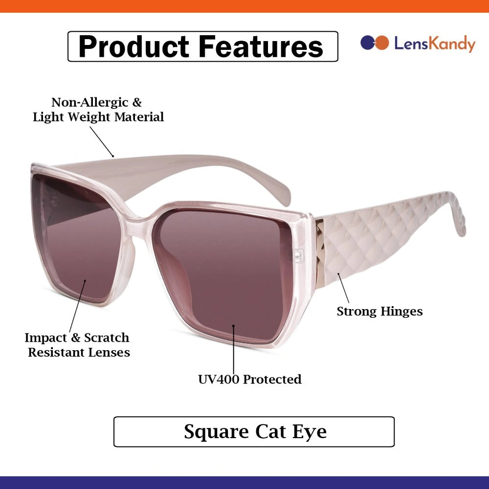 Stylish Designer Pink Cat eye Sunglass For Women LKS9131-PINK