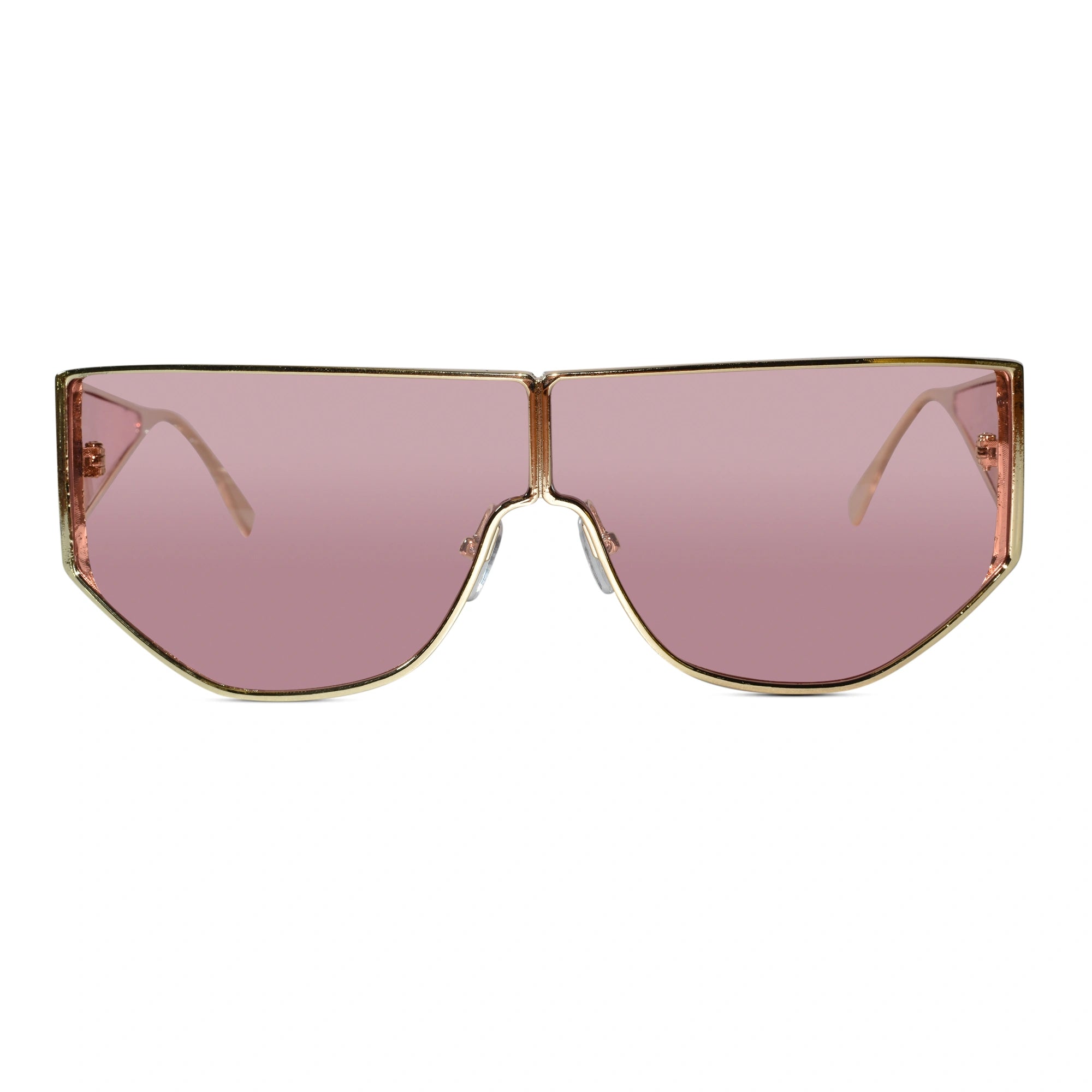 Stylish Geometric Sunglasses for Men-ELS2026S05-PNK GLD