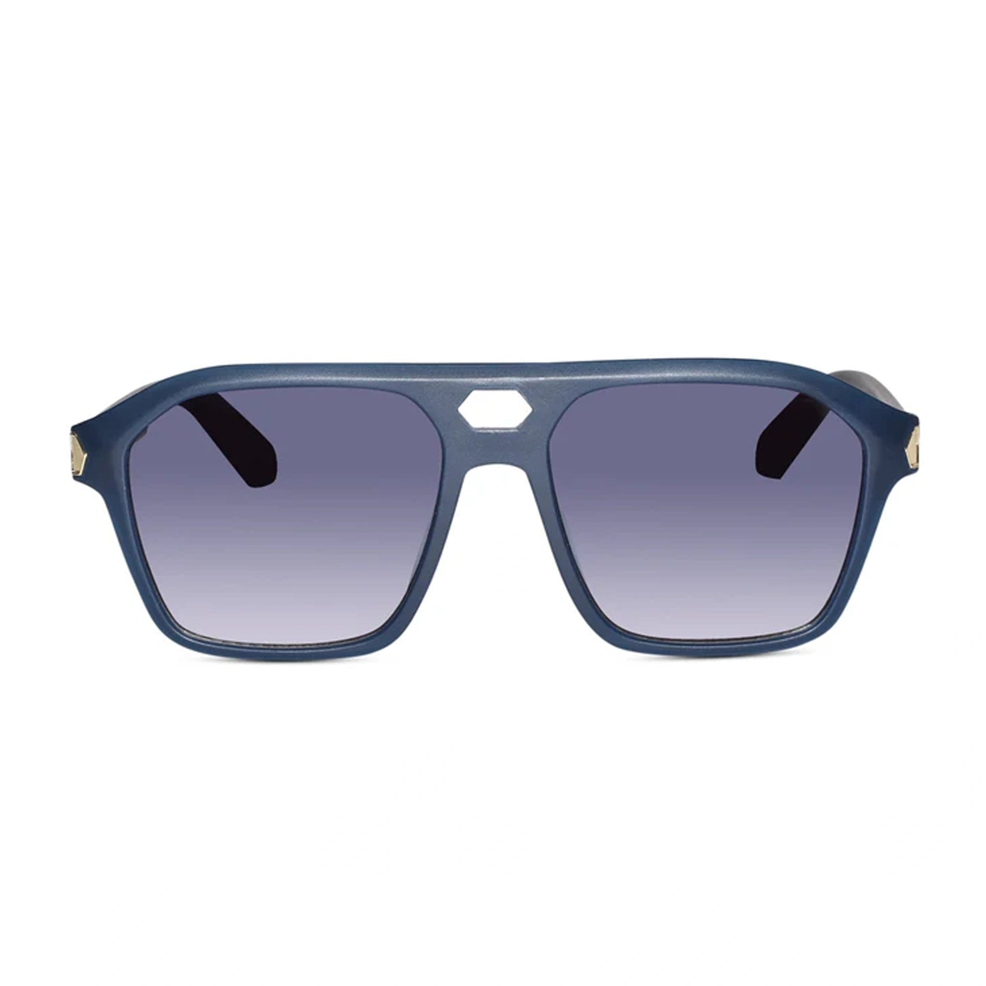 Stylish Matt Blue Rectangular Sunglasses For Men LKSM490-BLU
