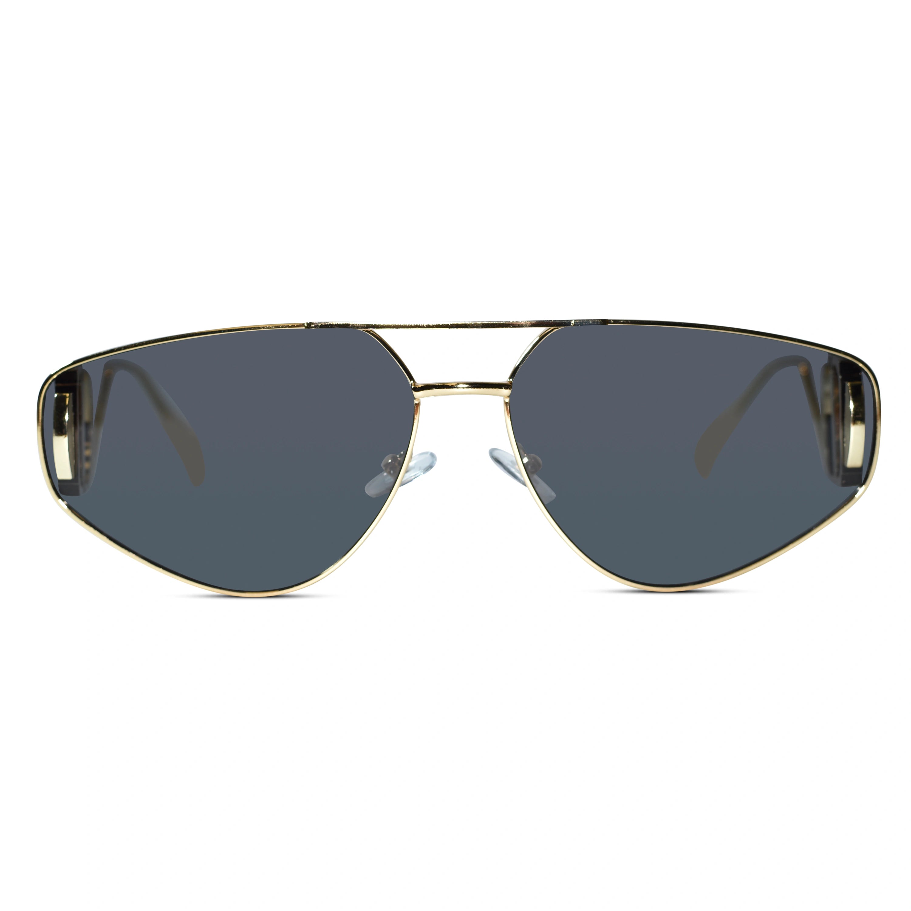 Stylish Metal Frame Gold Aviator Sunglasses for Men & Women ELS2026S027-BLK