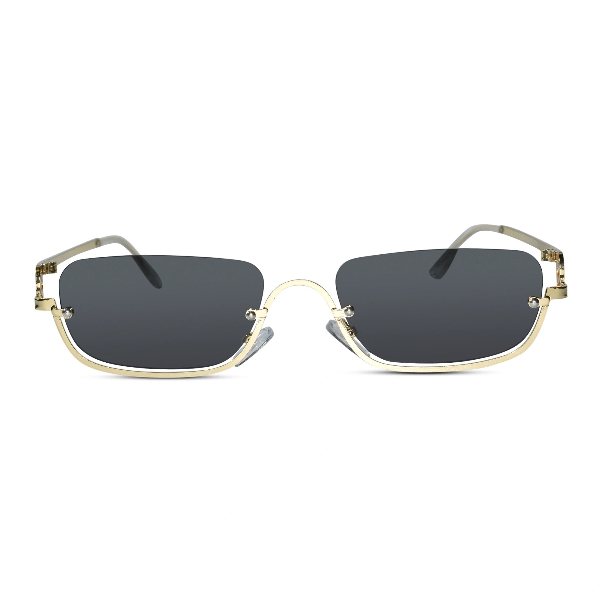 Stylish Rectangular Sunglasses for Men & Women ELS2026S08-BLK GLD