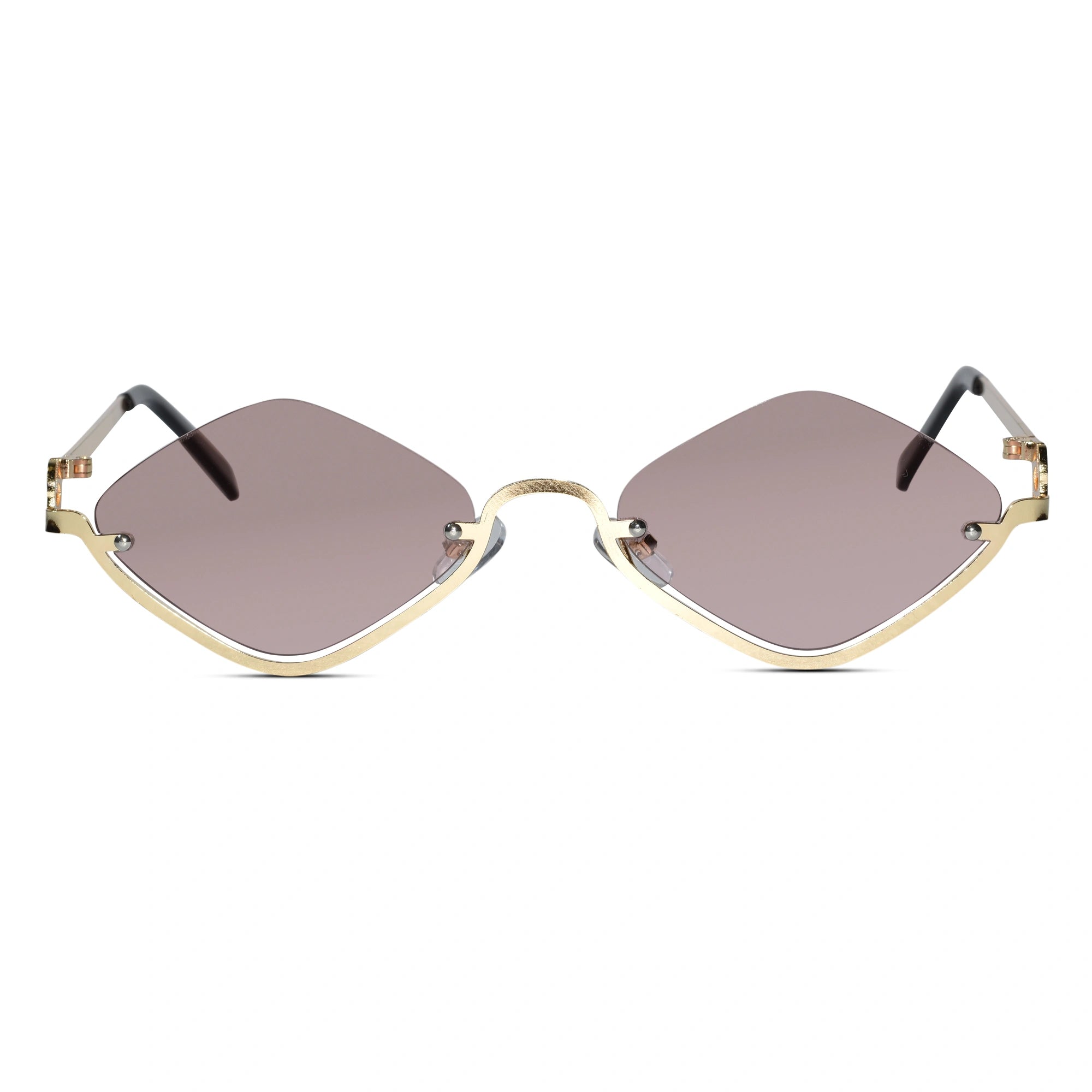 Stylish Rimless Square Sunglasses For Women LKSG30-BRN GLD