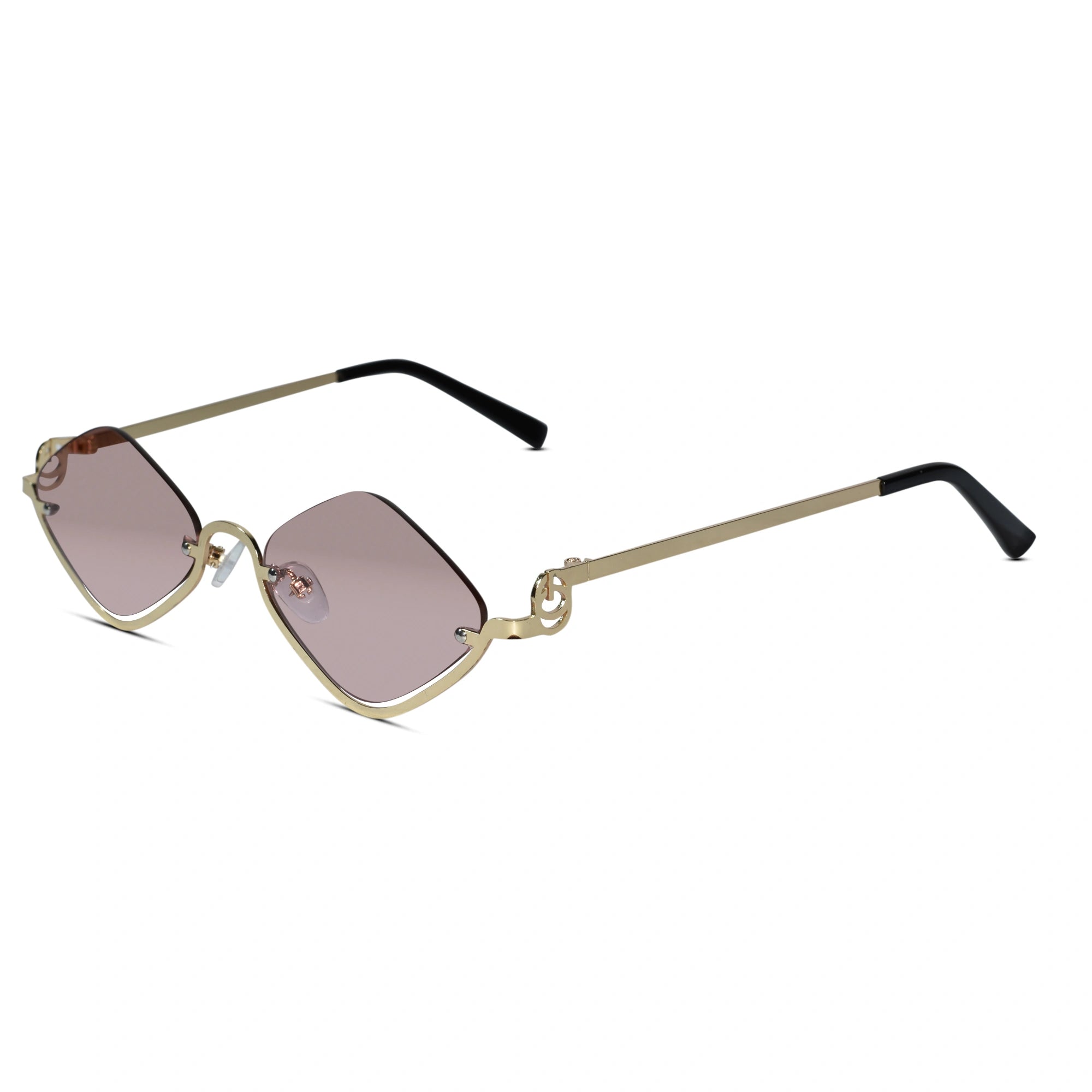 Stylish Rimless Square Sunglasses For Women LKSG30-BRN GLD
