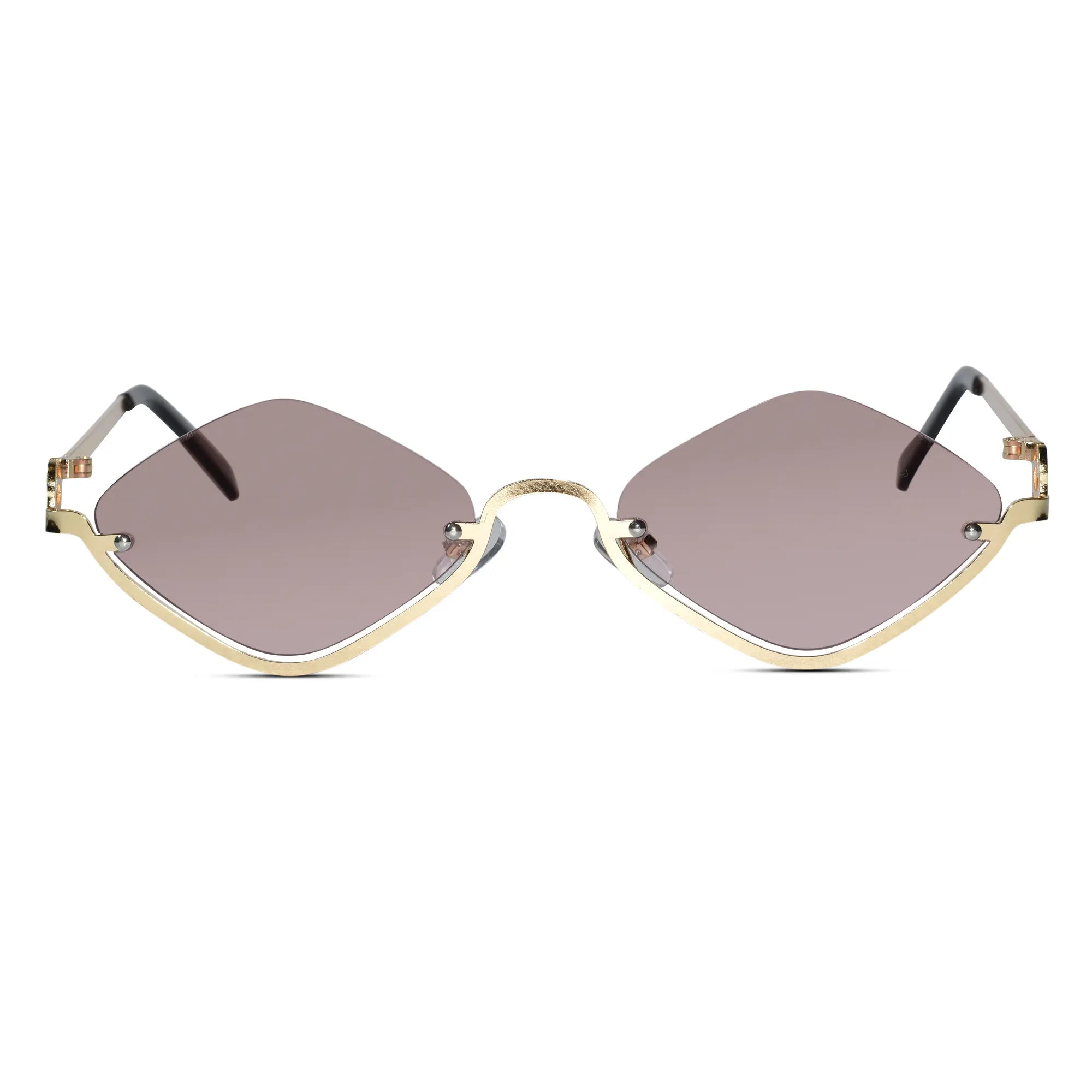 Stylish Rimless Square Sunglasses For Women LKSG30-BRN GLD
