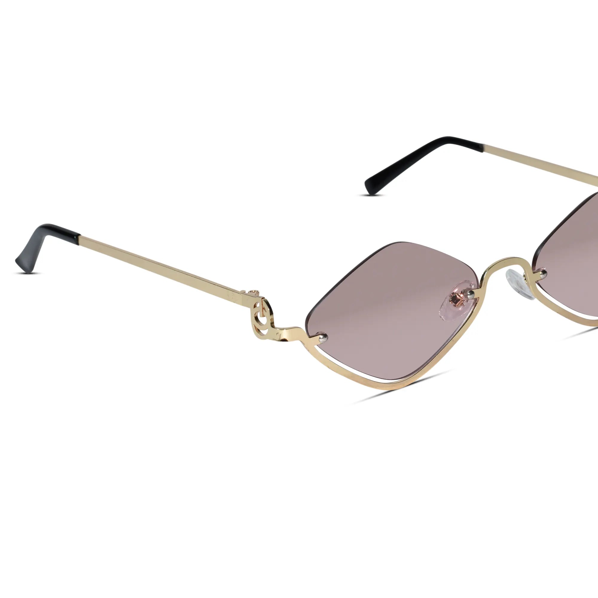 Stylish Rimless Square Sunglasses For Women LKSG30-BRN GLD