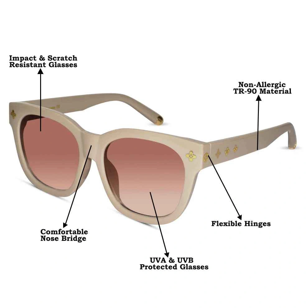 SunDrip | BOLD Brown Designer Sunglasses For Women-ELS2237-BEIGE