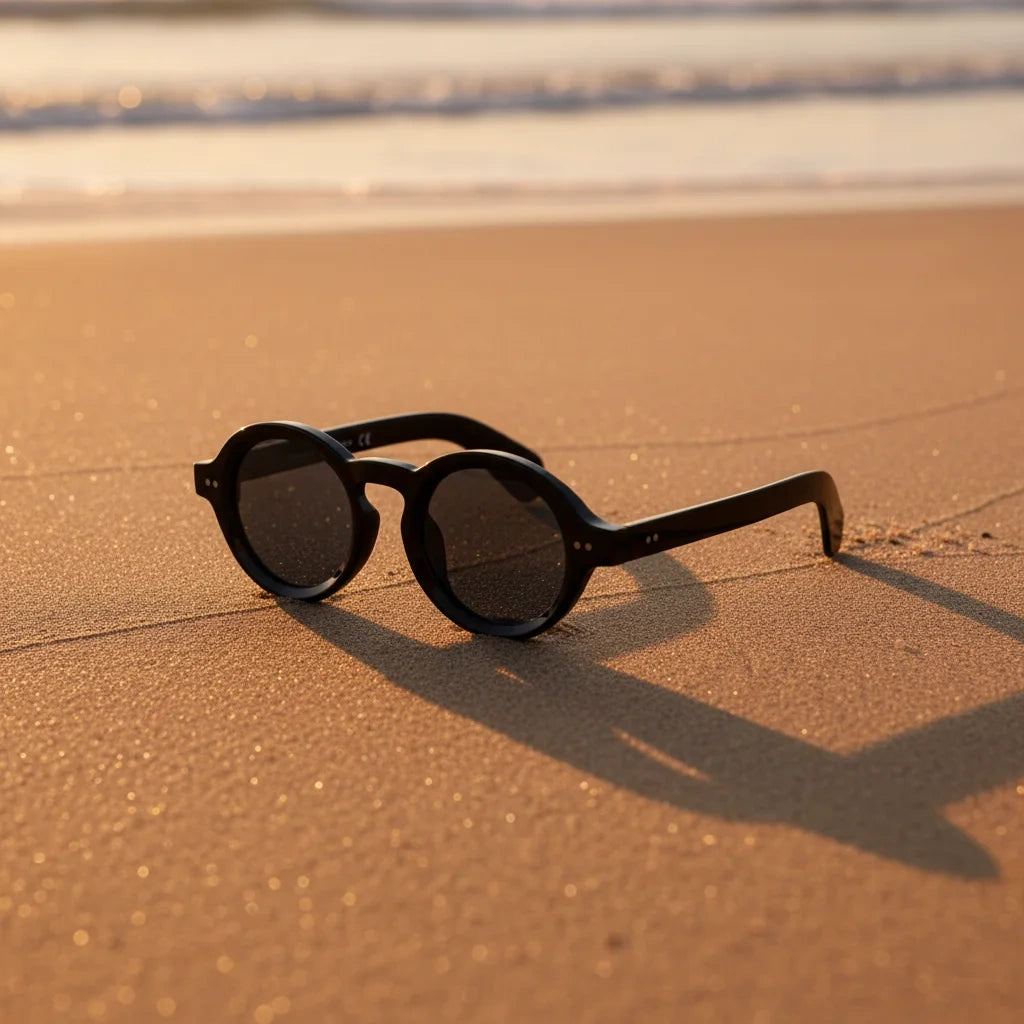 SunDrip | Polarised Bold Round Black Sunglasses For Men & Women LKS5171-BLK