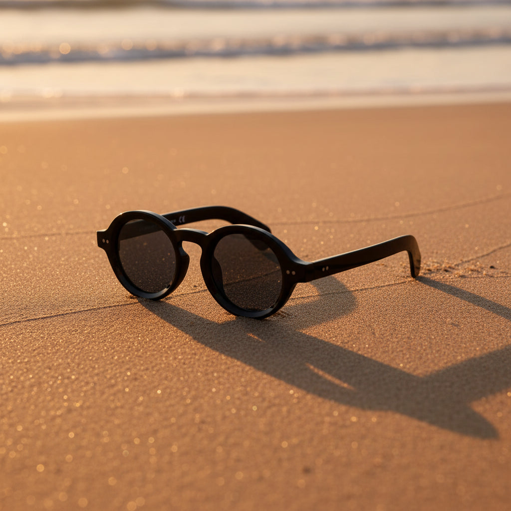 SunDrip | Polarised Bold Round Black Sunglasses For Men & Women LKS5171-BLK