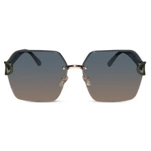 SunEdge | Oversize Hexagonal Rimless Green Sunglasses For Women