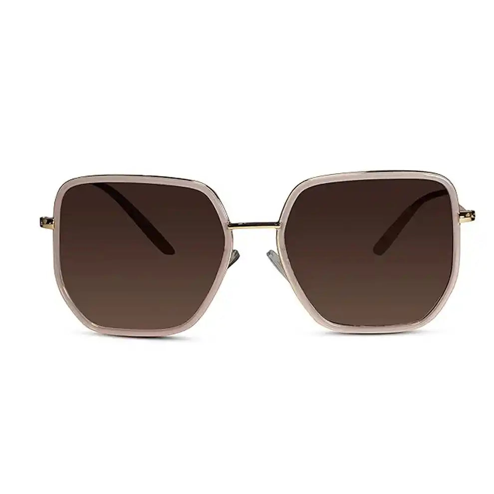 Full Rim Stainless Steel Hexagonal Shape  Sunglasses For Women