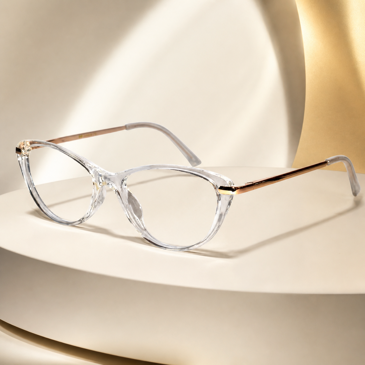 Transparent Cat eye Eyeglasses For Women LKE92125-BLK