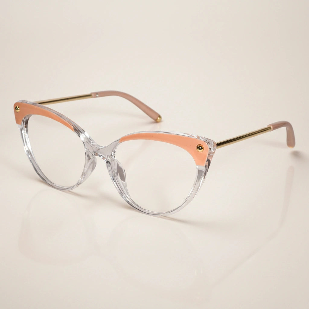 Transparent  Cateye Eyeglasses & Computer Glasses For Women LKE93308-ORAN