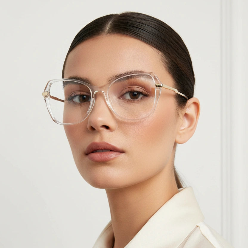 Transparent Designer Cat eye Eyeglasses LKE9102-TRANS