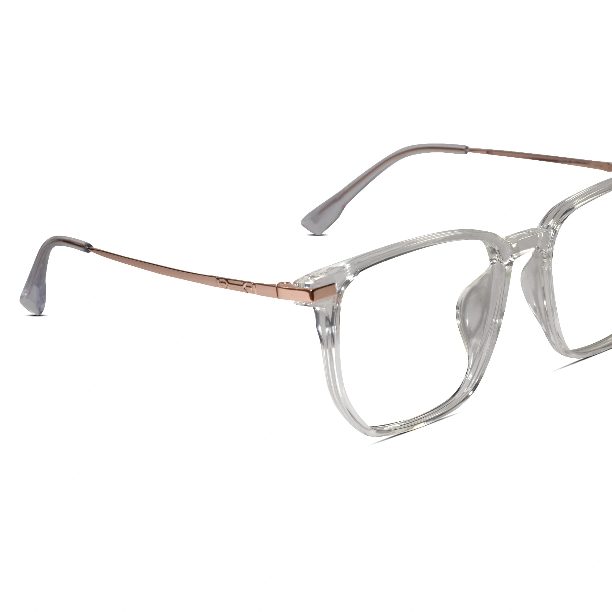 Transparent & Gold Square Eyeglasses For Men & Women ELE98014-TRANS