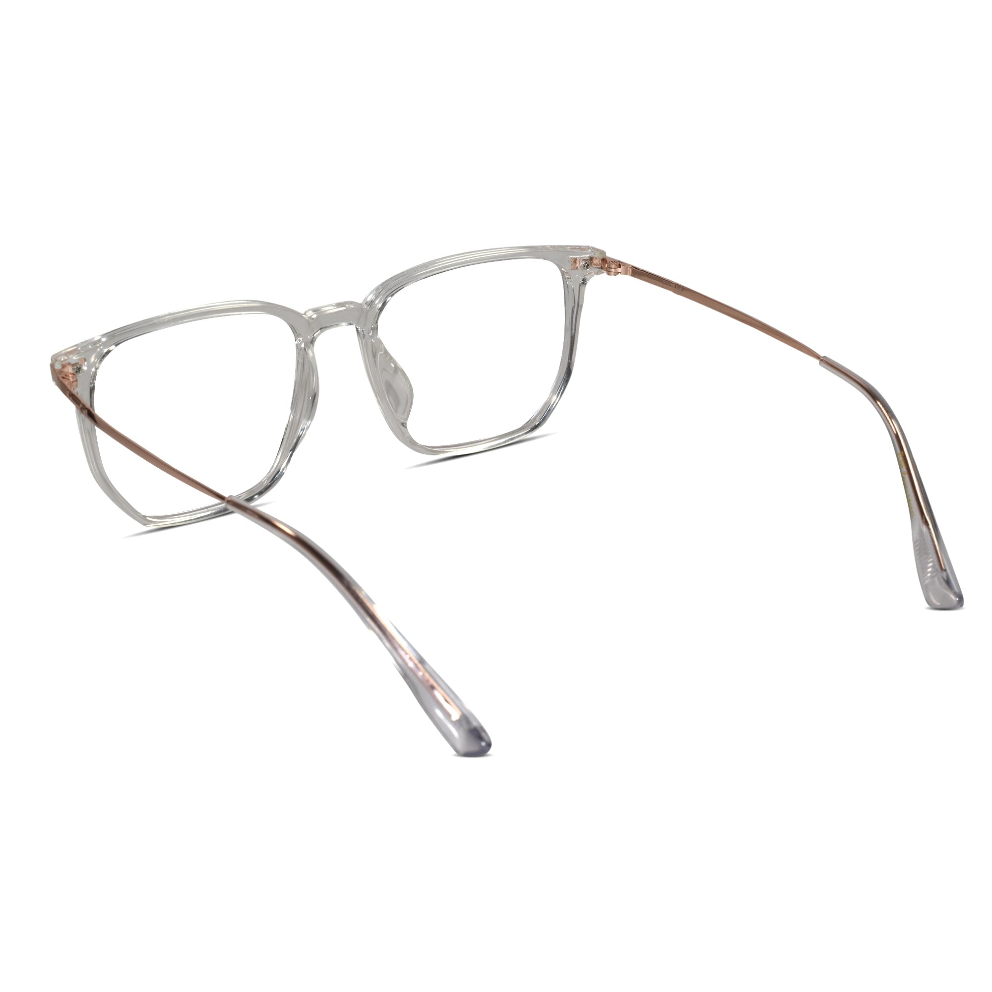 Transparent & Gold Square Eyeglasses For Men & Women ELE98014-TRANS