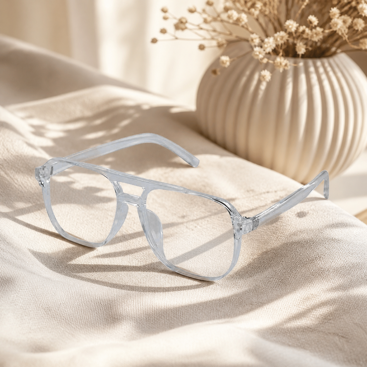 Transparent Rectangular Eyeglasses For Men LKE8935-TRANS