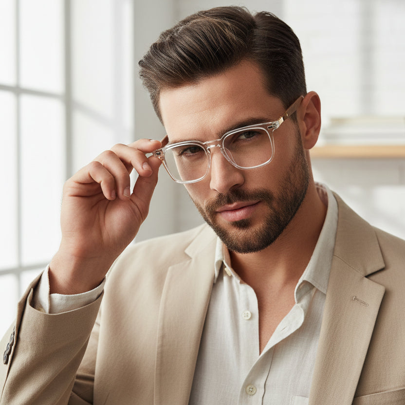 Transparent Rectangular Eyeglasses For Men & Women ELE280876-TRANS
